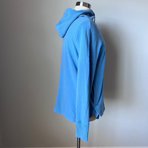 Sweaty Betty Blue Cowl Neck Hoodie Sweatshirt Womens Size 12 - Picture 8 of 16